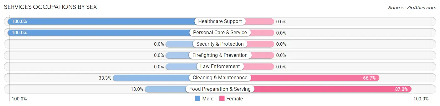 Services Occupations by Sex in Zip Code 39079