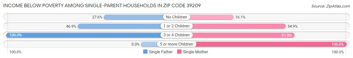Income Below Poverty Among Single-Parent Households in Zip Code 39209