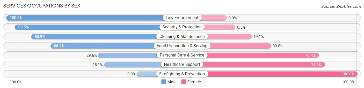 Services Occupations by Sex in Zip Code 39272
