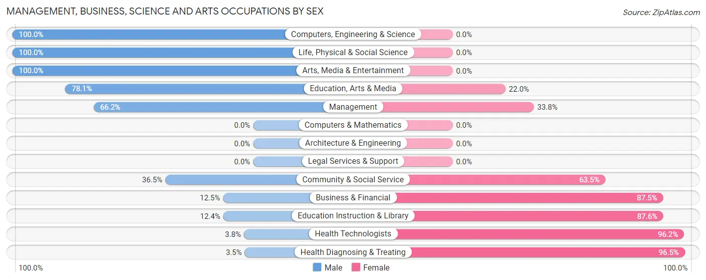Management, Business, Science and Arts Occupations by Sex in Zip Code 39341