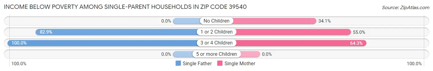 Income Below Poverty Among Single-Parent Households in Zip Code 39540