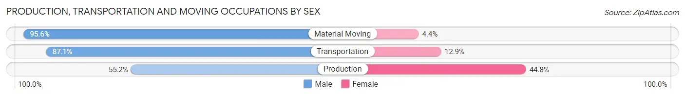 Production, Transportation and Moving Occupations by Sex in Zip Code 39819