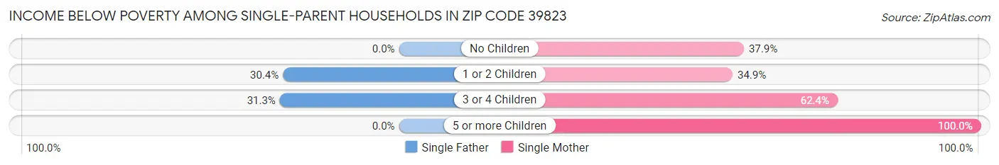 Income Below Poverty Among Single-Parent Households in Zip Code 39823