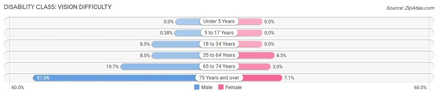 Disability in Zip Code 40008: <span>Vision Difficulty</span>