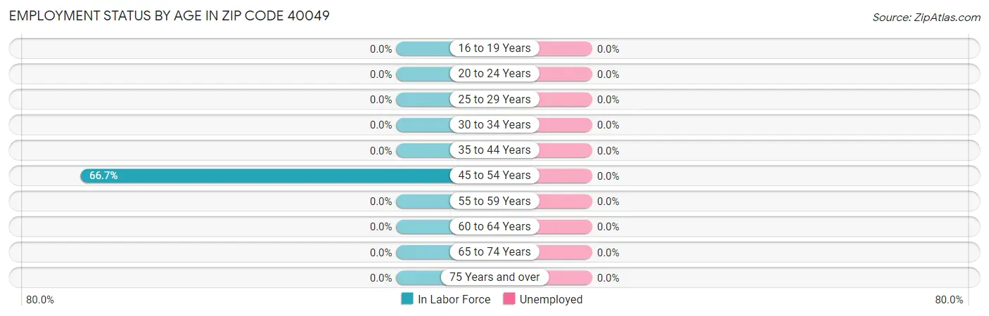 Employment Status by Age in Zip Code 40049
