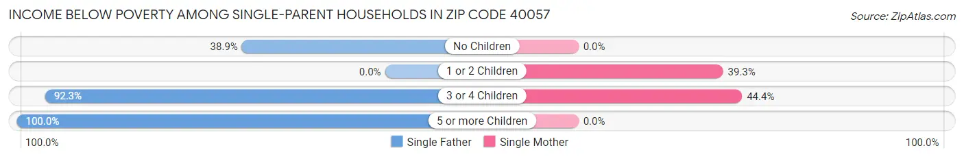 Income Below Poverty Among Single-Parent Households in Zip Code 40057