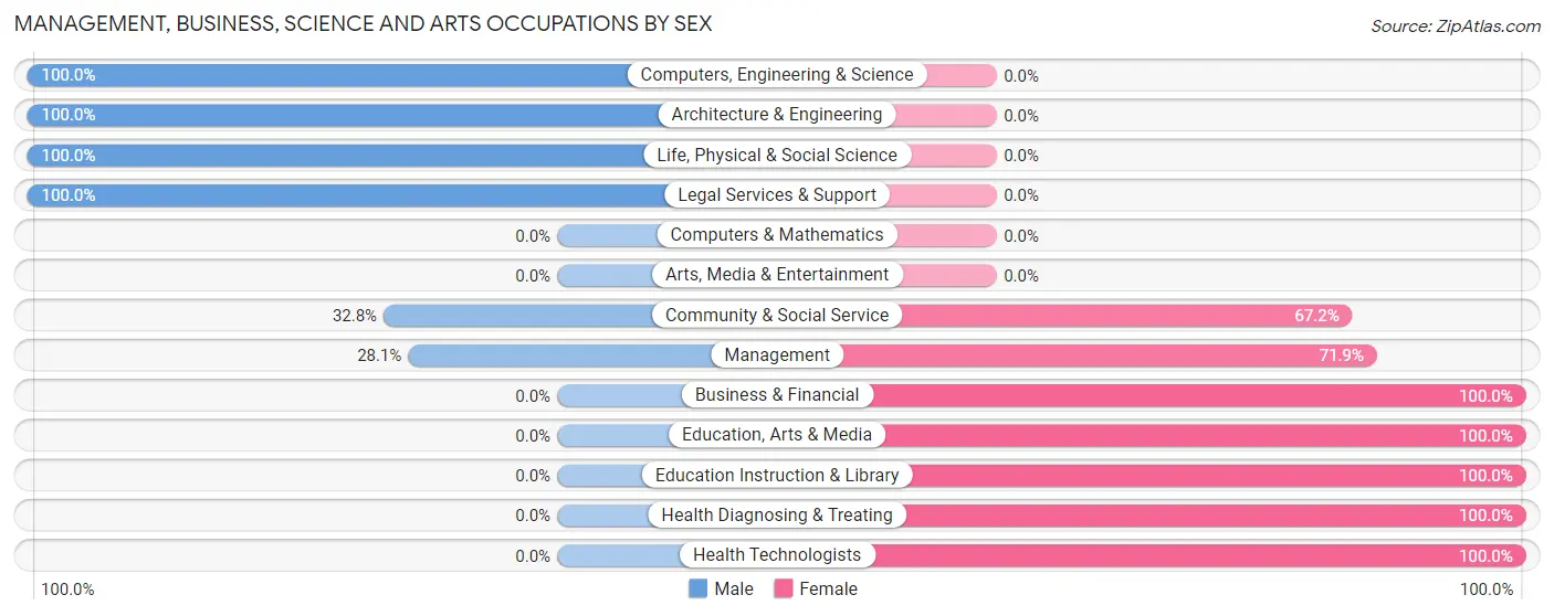 Management, Business, Science and Arts Occupations by Sex in Zip Code 40060