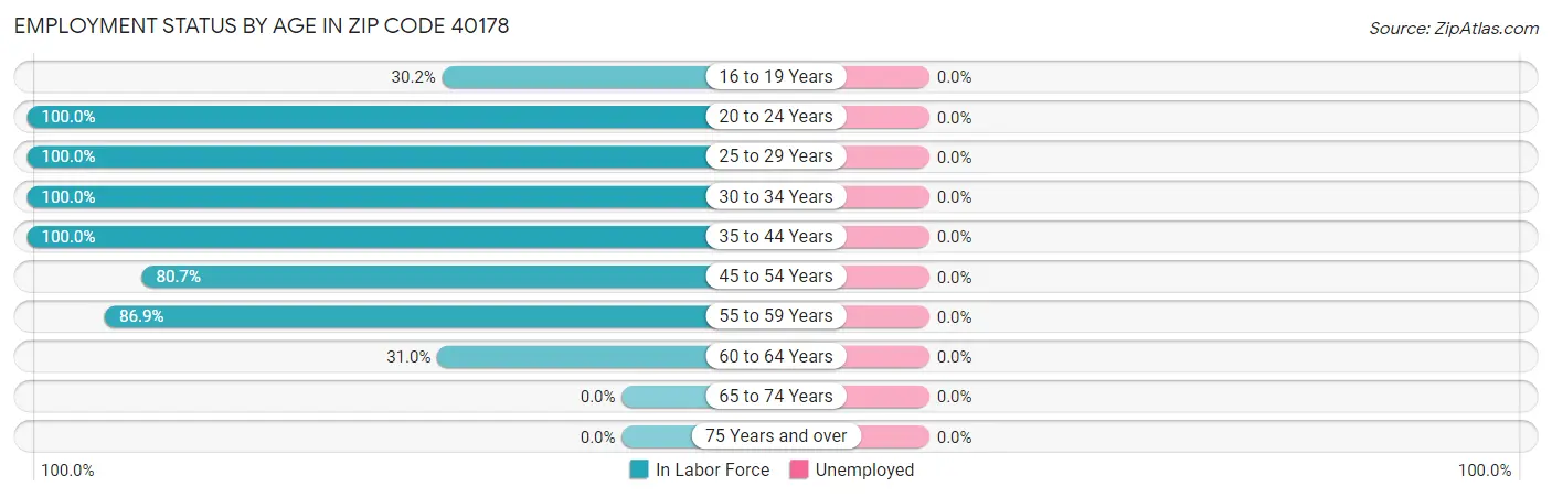 Employment Status by Age in Zip Code 40178