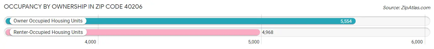 Occupancy by Ownership in Zip Code 40206