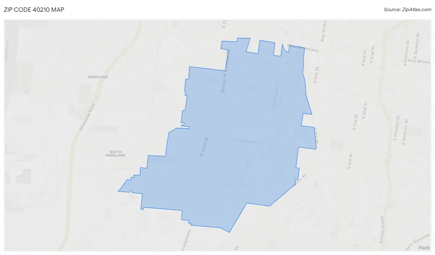 Zip Code 40210 Map