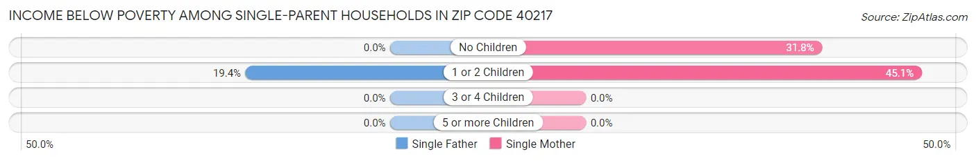 Income Below Poverty Among Single-Parent Households in Zip Code 40217