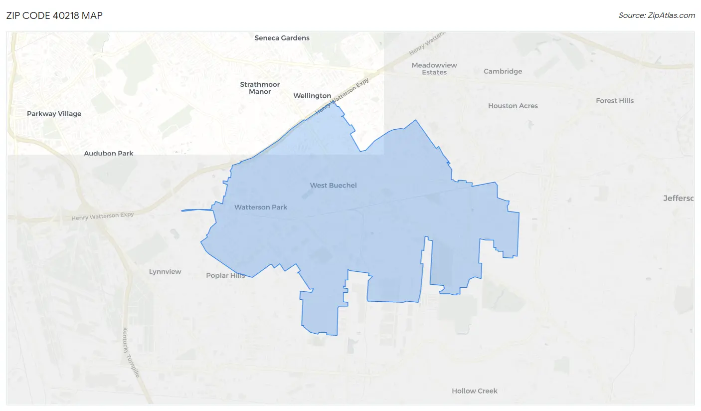 Zip Code 40218 Map