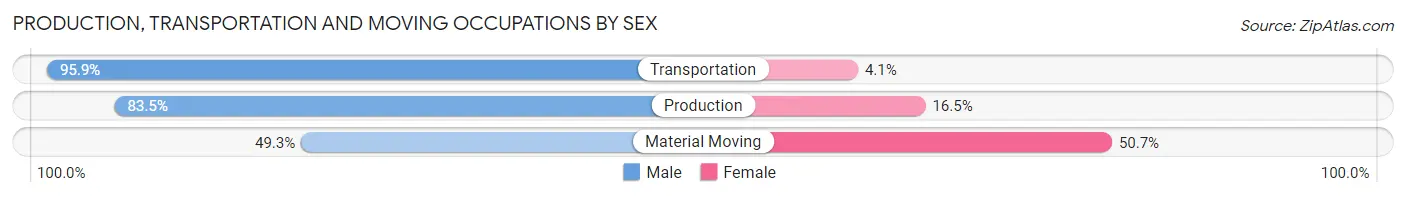 Production, Transportation and Moving Occupations by Sex in Zip Code 40313