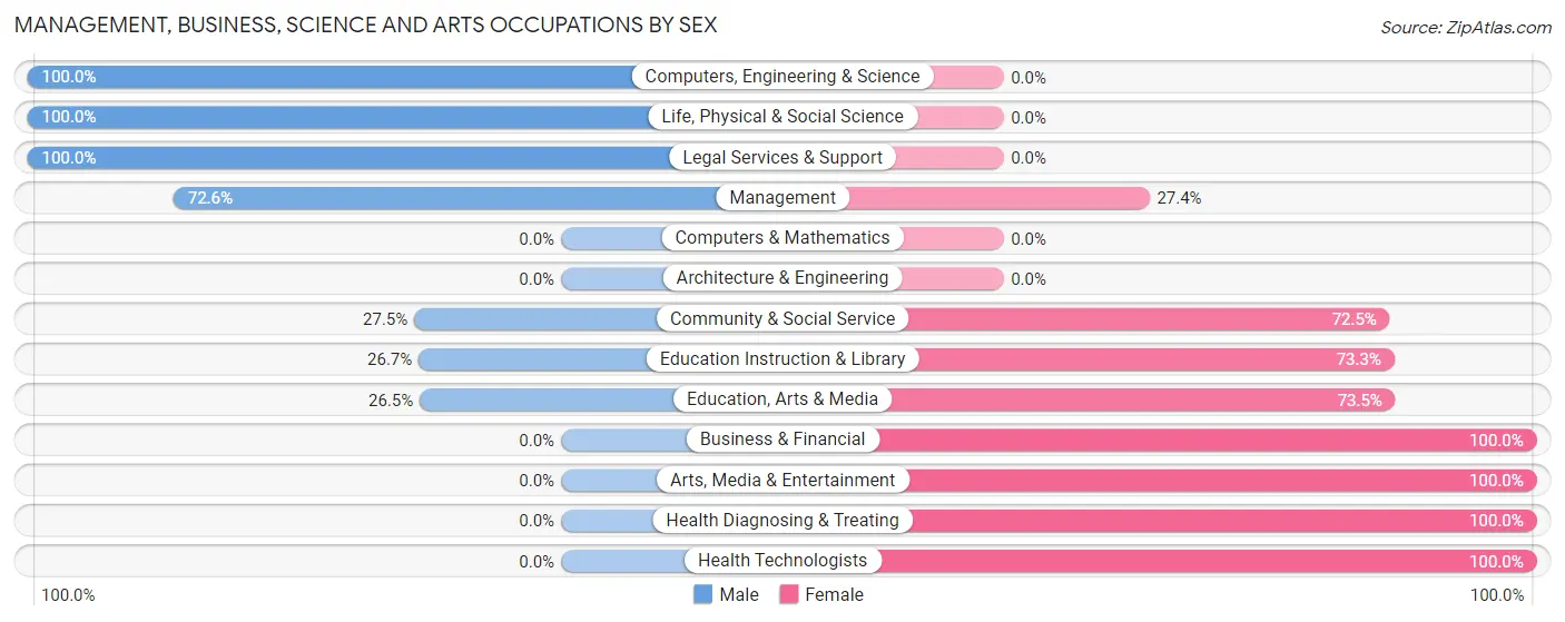 Management, Business, Science and Arts Occupations by Sex in Zip Code 40360