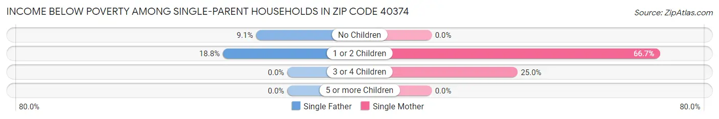 Income Below Poverty Among Single-Parent Households in Zip Code 40374
