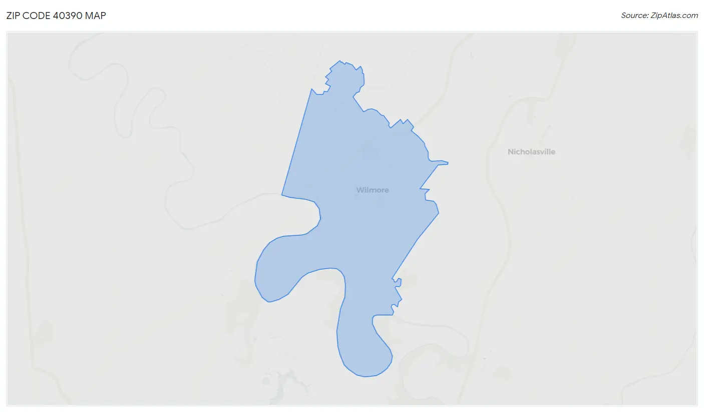 Zip Code 40390 Map