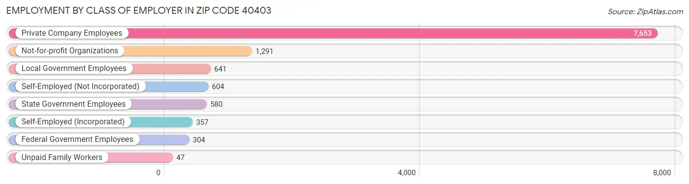 Employment by Class of Employer in Zip Code 40403