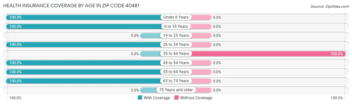 Health Insurance Coverage by Age in Zip Code 40481