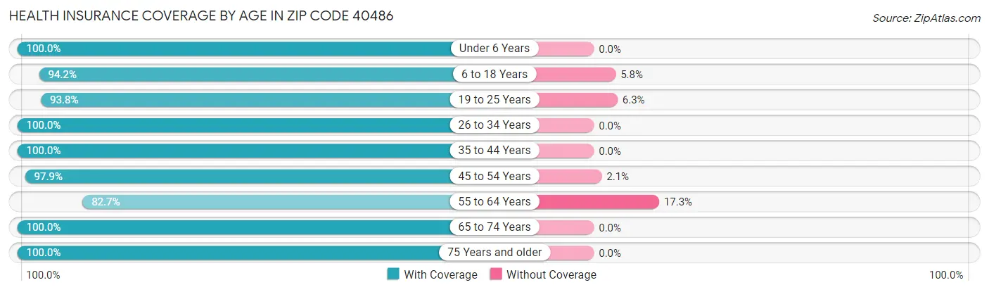 Health Insurance Coverage by Age in Zip Code 40486