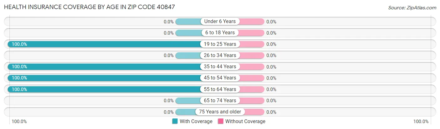 Health Insurance Coverage by Age in Zip Code 40847