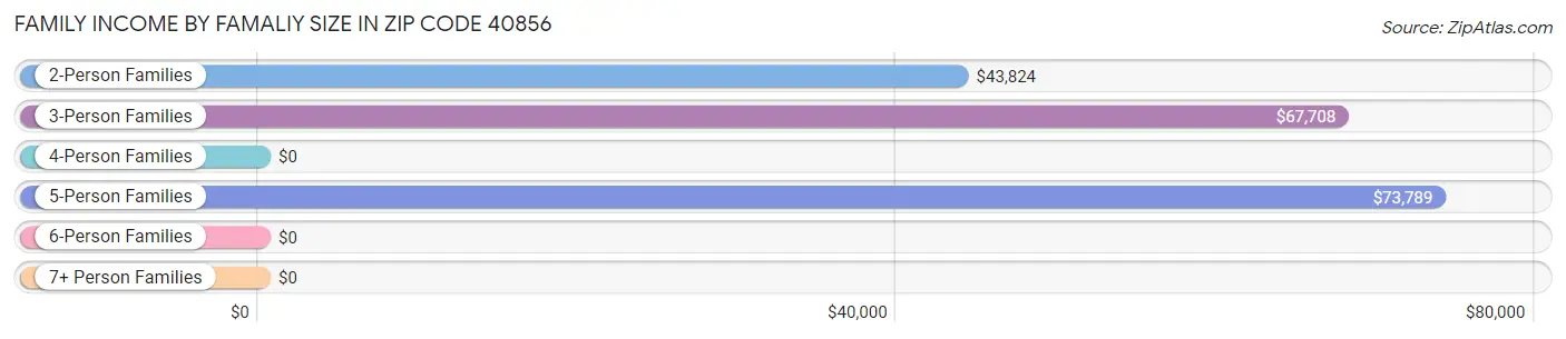 Family Income by Famaliy Size in Zip Code 40856