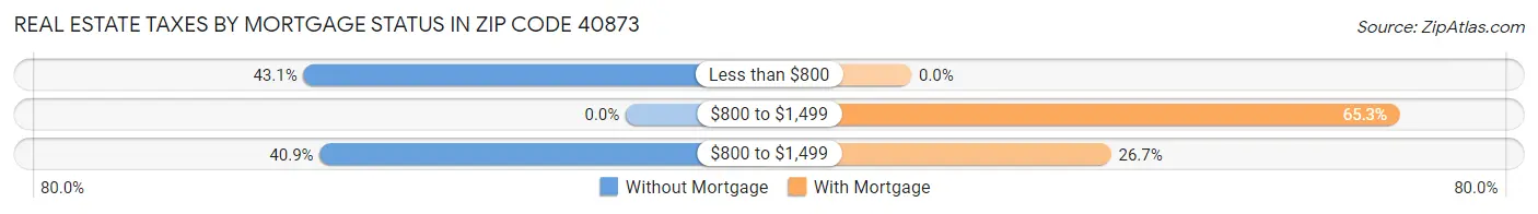 Real Estate Taxes by Mortgage Status in Zip Code 40873