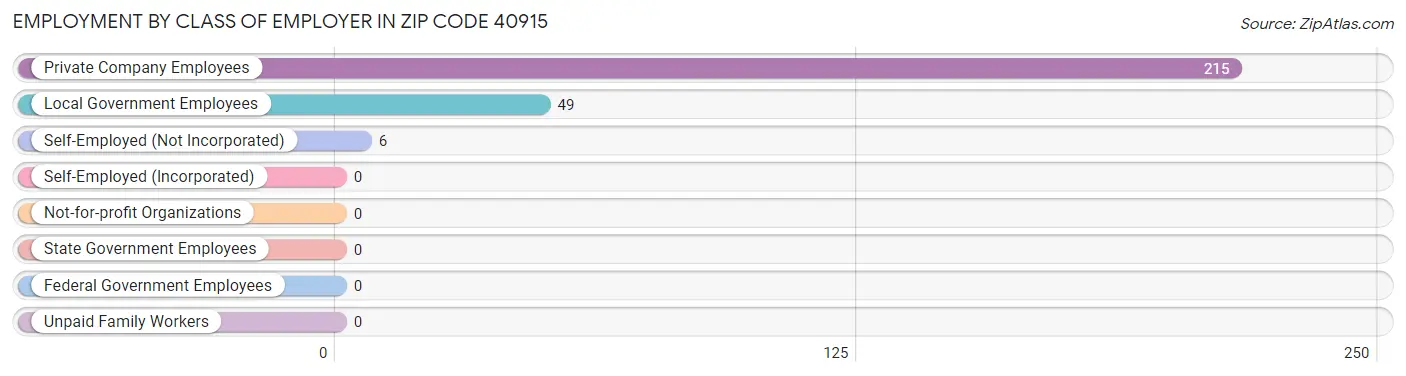 Employment by Class of Employer in Zip Code 40915