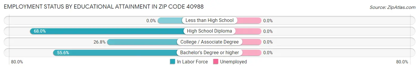 Employment Status by Educational Attainment in Zip Code 40988