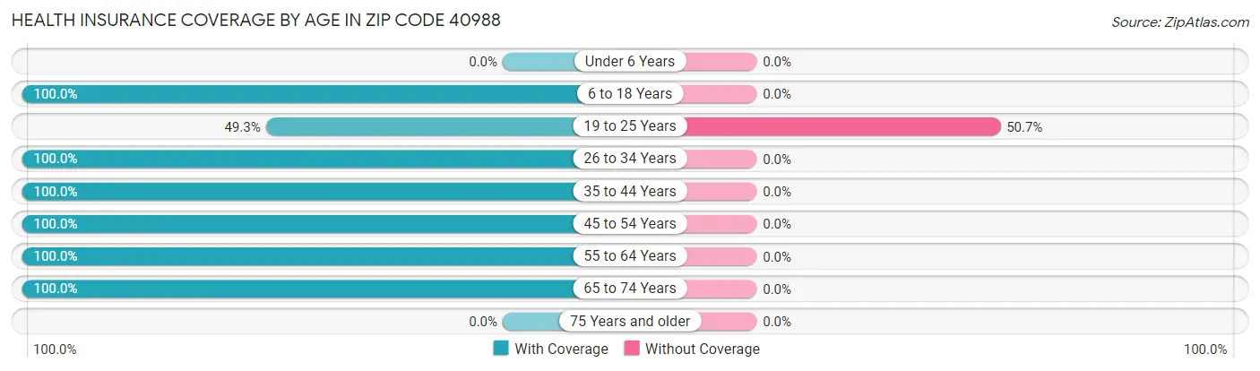 Health Insurance Coverage by Age in Zip Code 40988