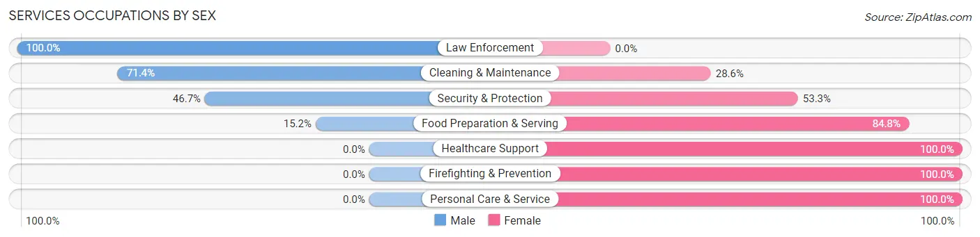 Services Occupations by Sex in Zip Code 41003