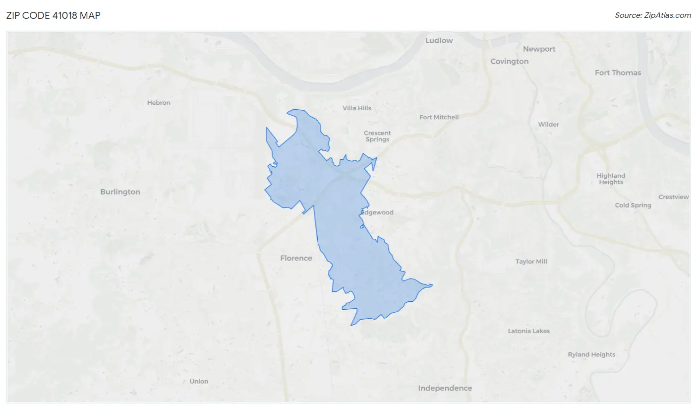 Zip Code 41018 Map