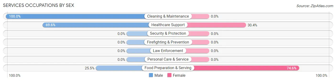 Services Occupations by Sex in Zip Code 41044