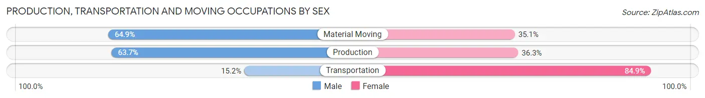Production, Transportation and Moving Occupations by Sex in Zip Code 41046