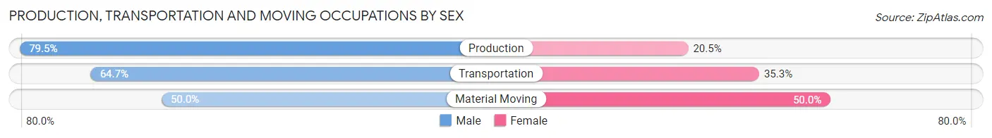 Production, Transportation and Moving Occupations by Sex in Zip Code 41086