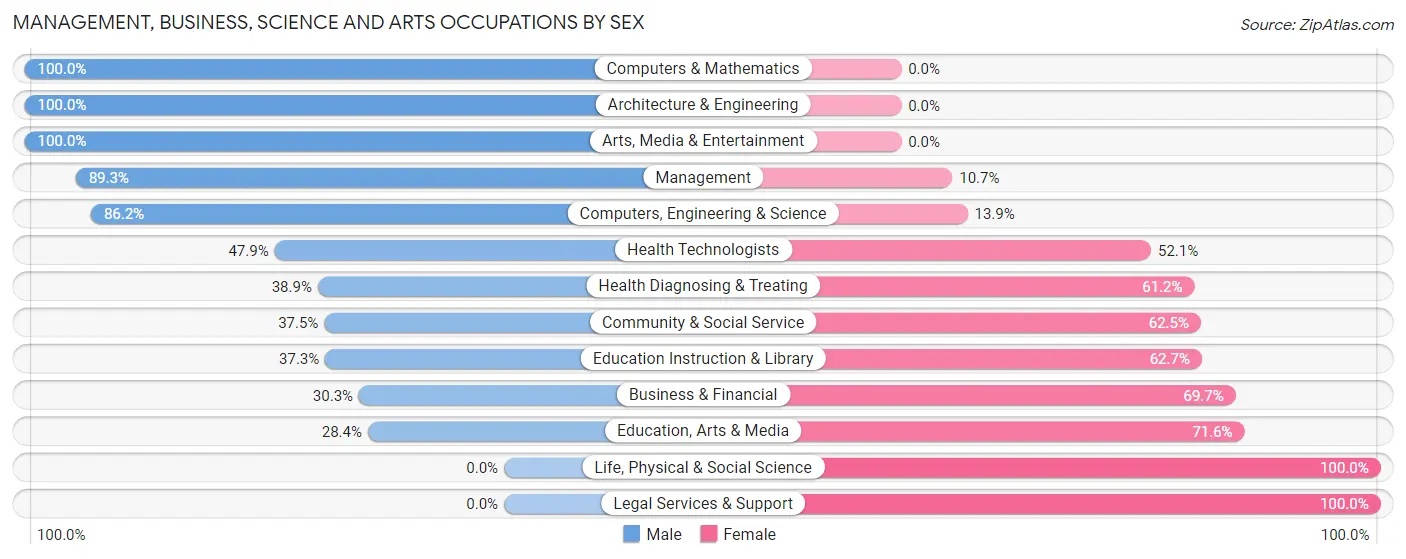 Management, Business, Science and Arts Occupations by Sex in Zip Code 41139