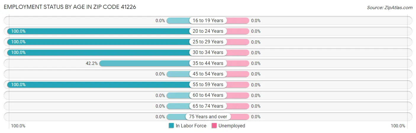 Employment Status by Age in Zip Code 41226