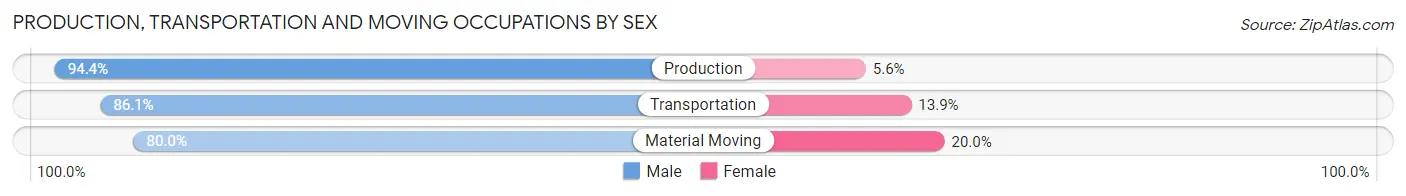 Production, Transportation and Moving Occupations by Sex in Zip Code 41301