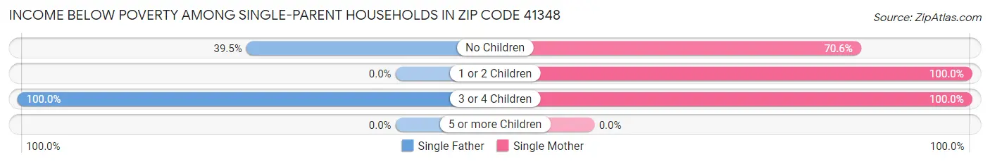 Income Below Poverty Among Single-Parent Households in Zip Code 41348