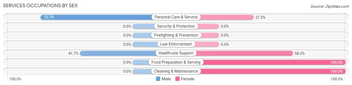 Services Occupations by Sex in Zip Code 41464
