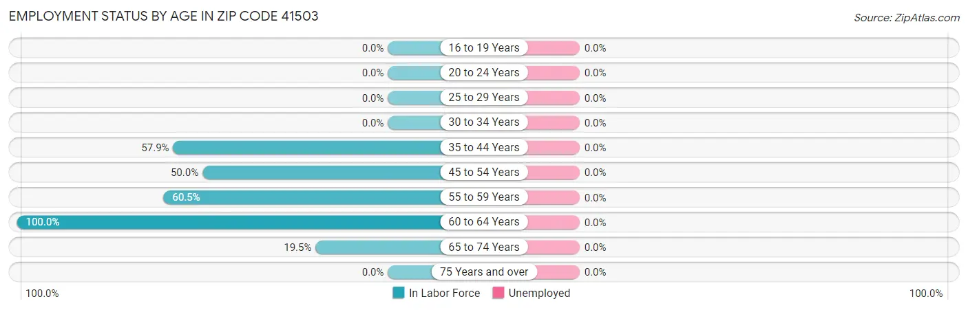 Employment Status by Age in Zip Code 41503