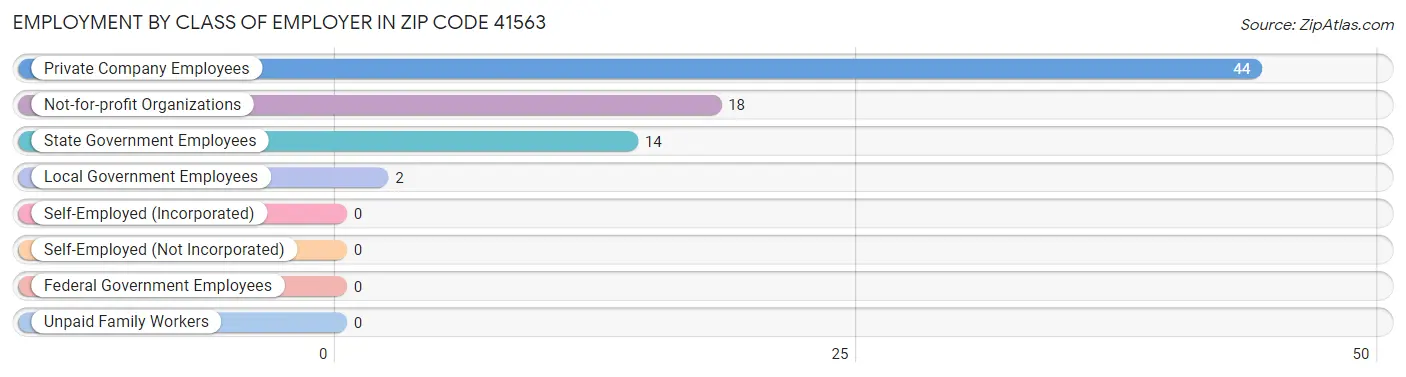 Employment by Class of Employer in Zip Code 41563