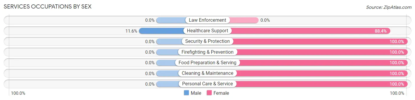 Services Occupations by Sex in Zip Code 41603
