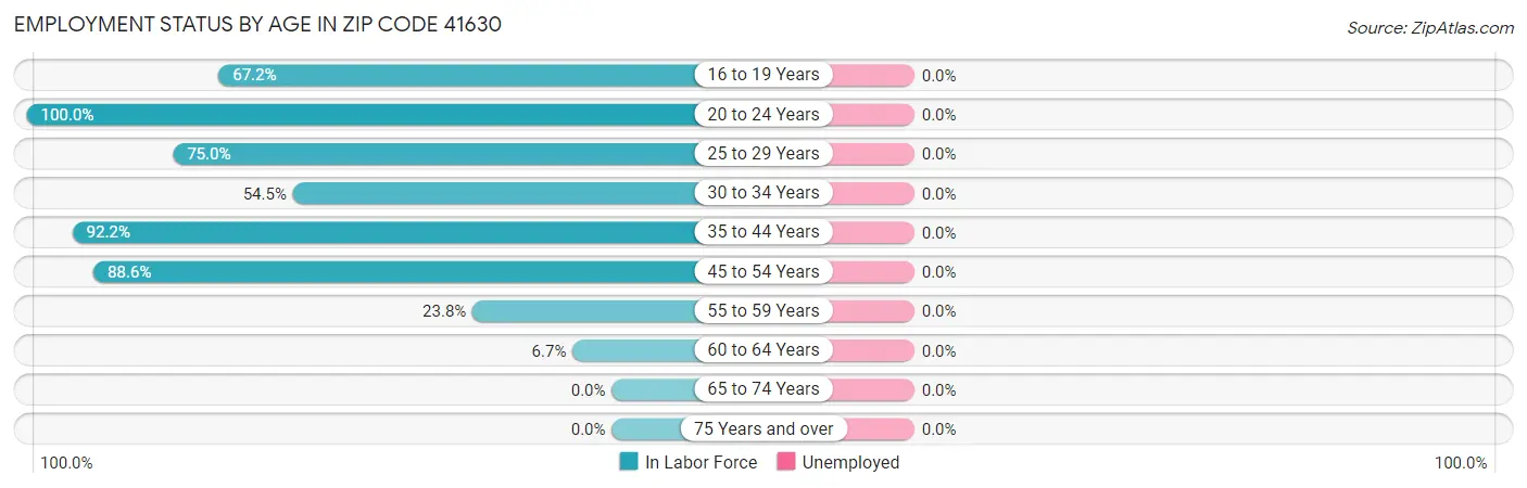 Employment Status by Age in Zip Code 41630