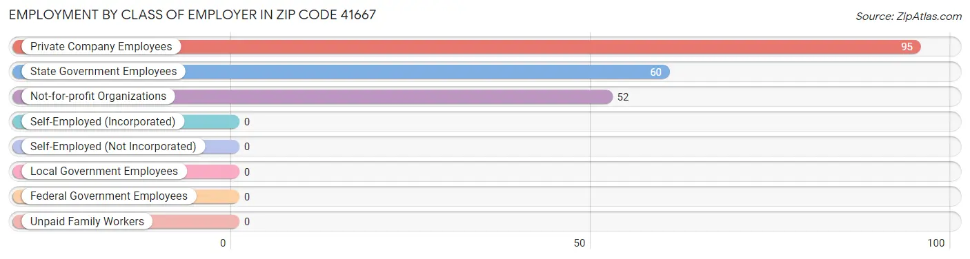 Employment by Class of Employer in Zip Code 41667