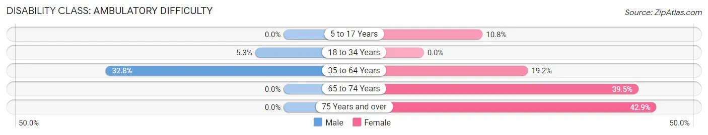 Disability in Zip Code 41669: <span>Ambulatory Difficulty</span>