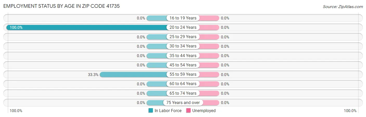 Employment Status by Age in Zip Code 41735