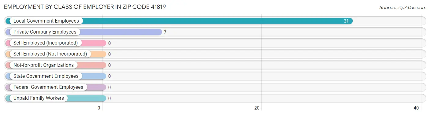 Employment by Class of Employer in Zip Code 41819