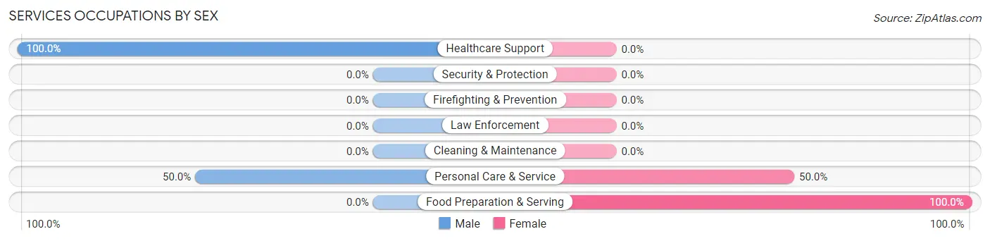 Services Occupations by Sex in Zip Code 41836