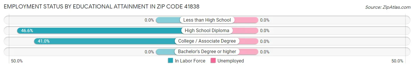 Employment Status by Educational Attainment in Zip Code 41838