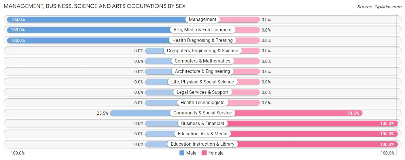 Management, Business, Science and Arts Occupations by Sex in Zip Code 42035